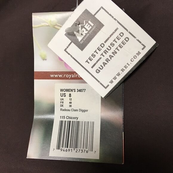 Royal Robbins Brown Radeau Clam Digger Capris SZ 8 - Picture 5 of 11